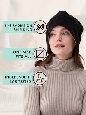 Radia Smart BEANIE custom silver EMF shielding fabric NEW